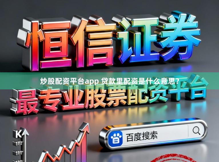 炒股配资平台app 贷款里配资是什么意思？